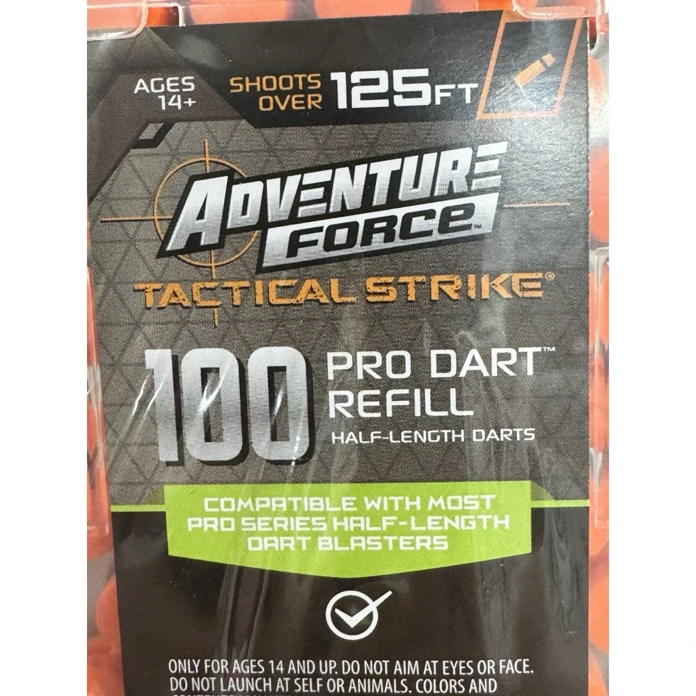 Adventure Force Tactical Strike Dart Blaster Lot of 2 + 100 NIP Dart Refill 125'